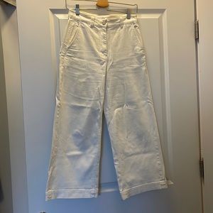 Everlane White Wide leg crop pants Size 4